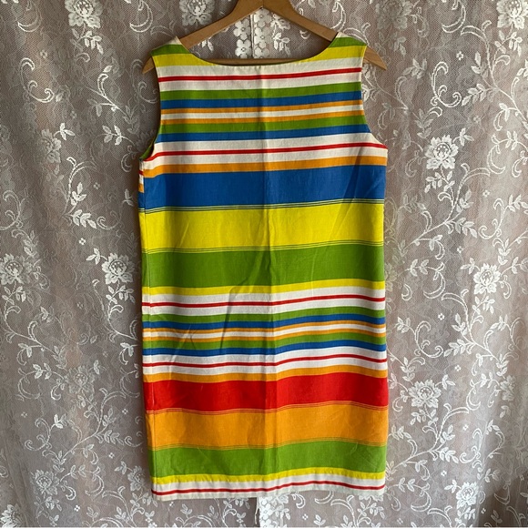 Vintage 1960’s Western Maid Medium Striped Mod Shift Summer Dress - Picture 4 of 5
